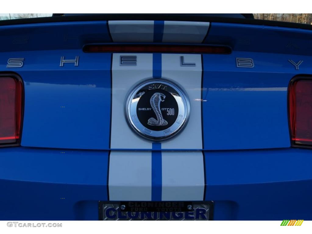 2011 Mustang Shelby GT500 SVT Performance Package Convertible - Grabber Blue / Charcoal Black/White photo #23