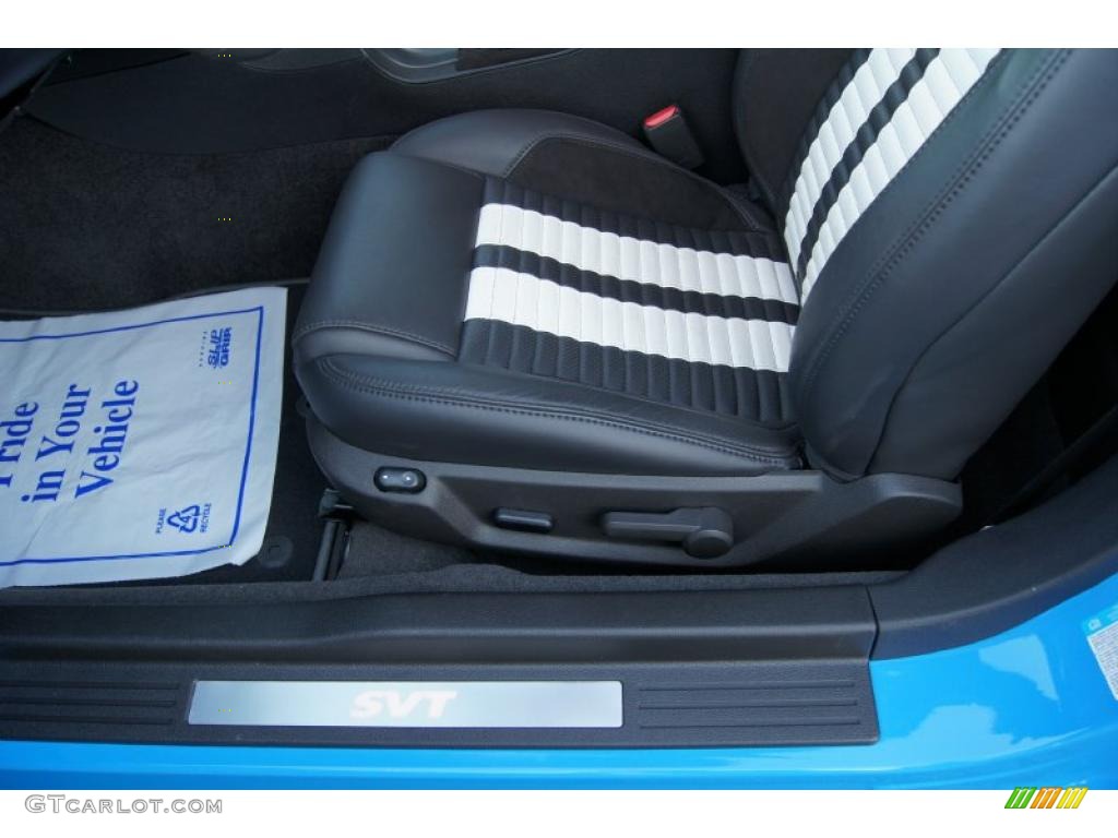 Charcoal Black/White Interior 2011 Ford Mustang Shelby GT500 SVT Performance Package Convertible Photo #46902440