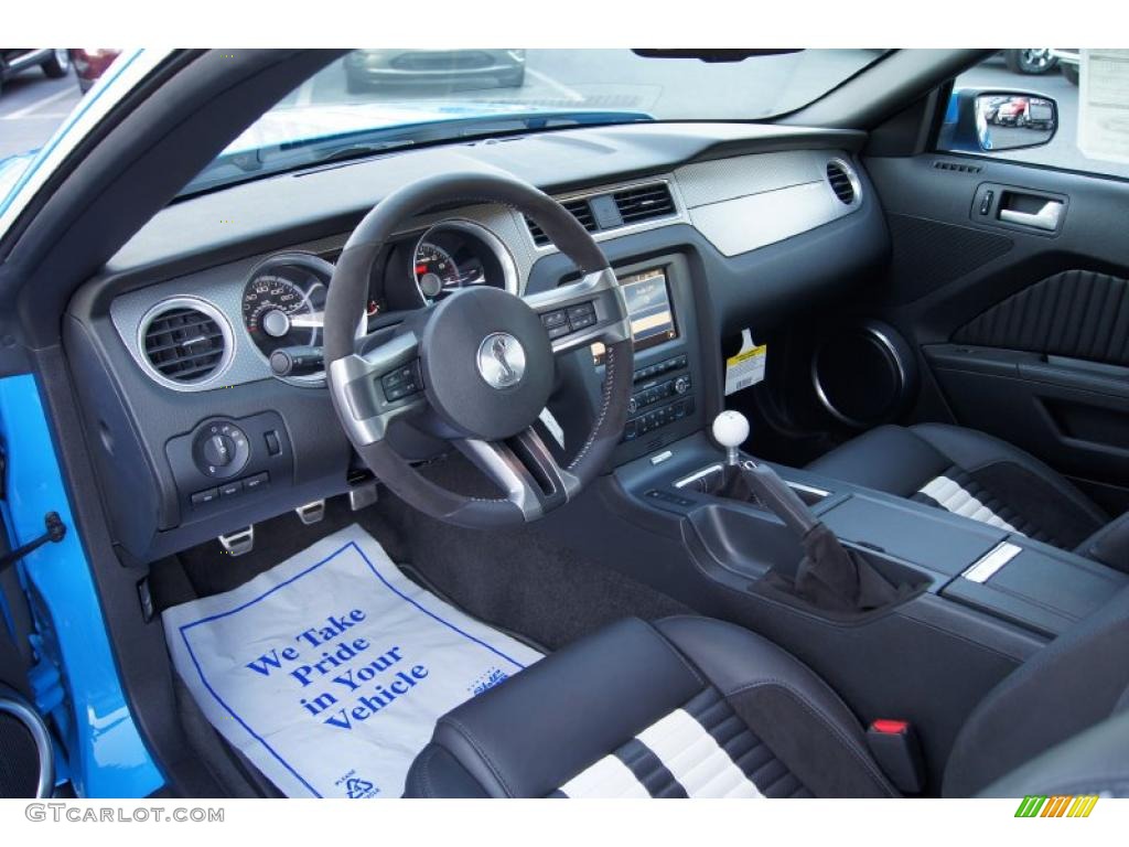 Charcoal Black/White Interior 2011 Ford Mustang Shelby GT500 SVT Performance Package Convertible Photo #46902473