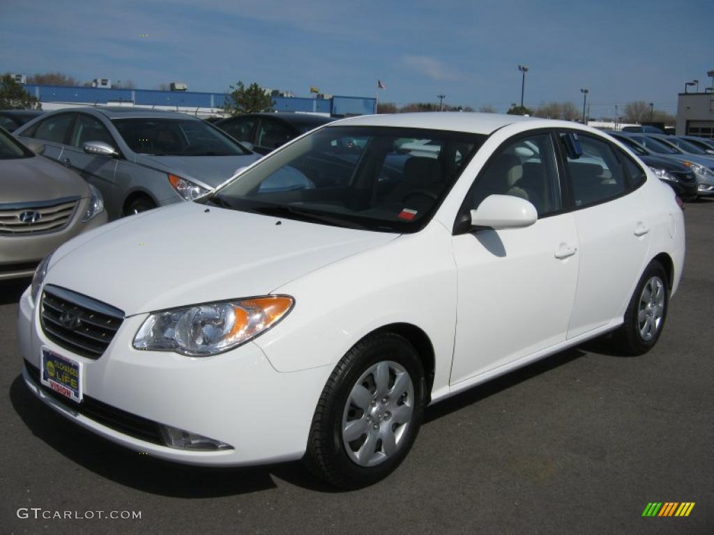 2009 Elantra GLS Sedan - Captiva White / Beige photo #1
