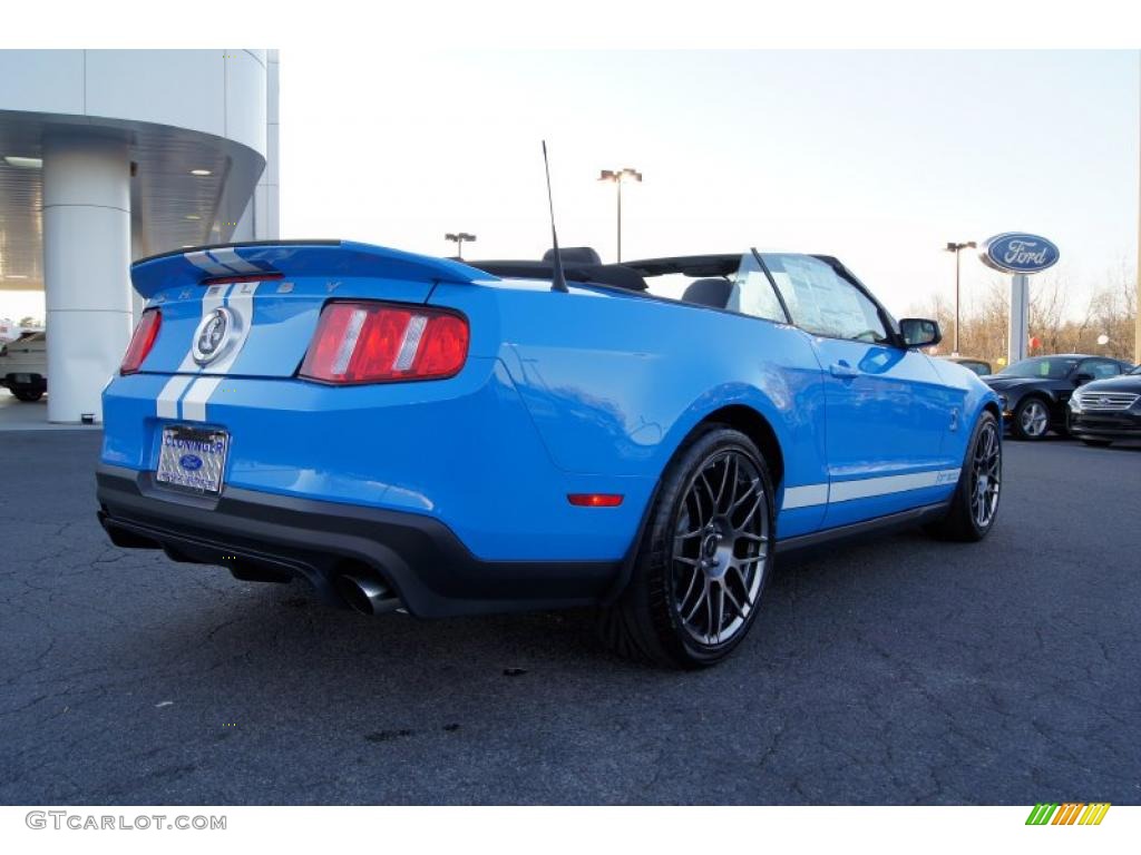 2011 Mustang Shelby GT500 SVT Performance Package Convertible - Grabber Blue / Charcoal Black/White photo #51