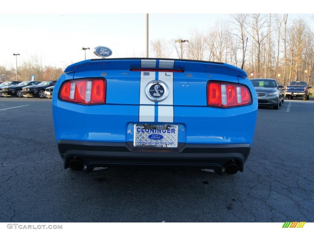 2011 Mustang Shelby GT500 SVT Performance Package Convertible - Grabber Blue / Charcoal Black/White photo #53