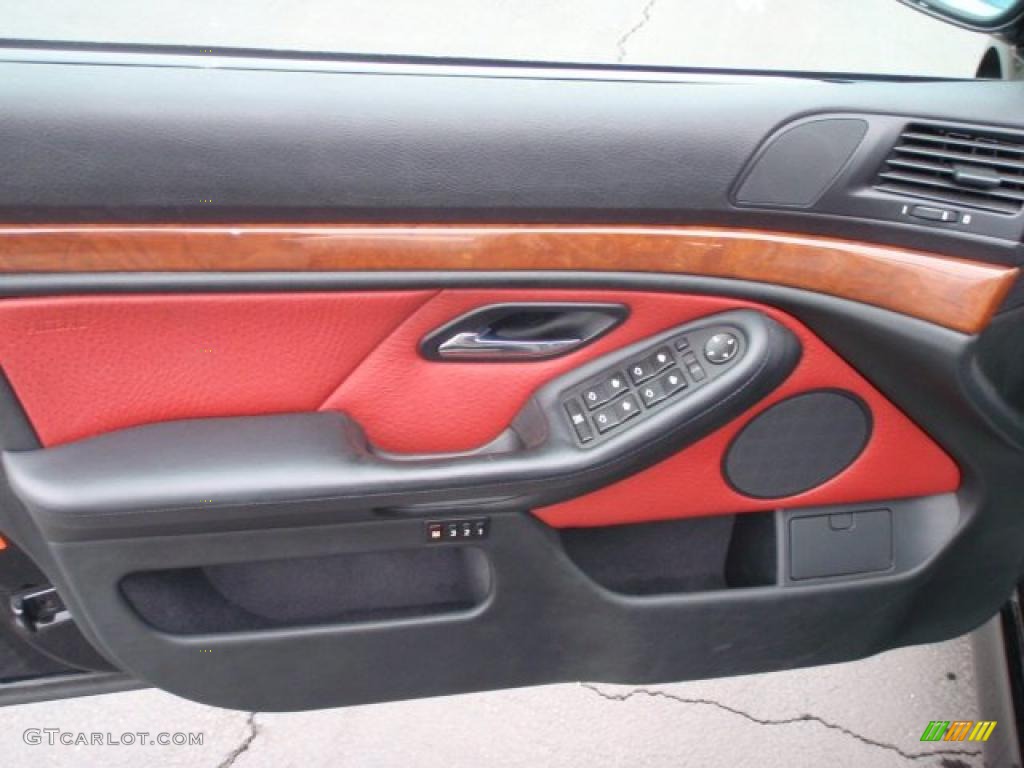 2003 BMW M5 Sedan Imola Red Nappa Door Panel Photo #46906856