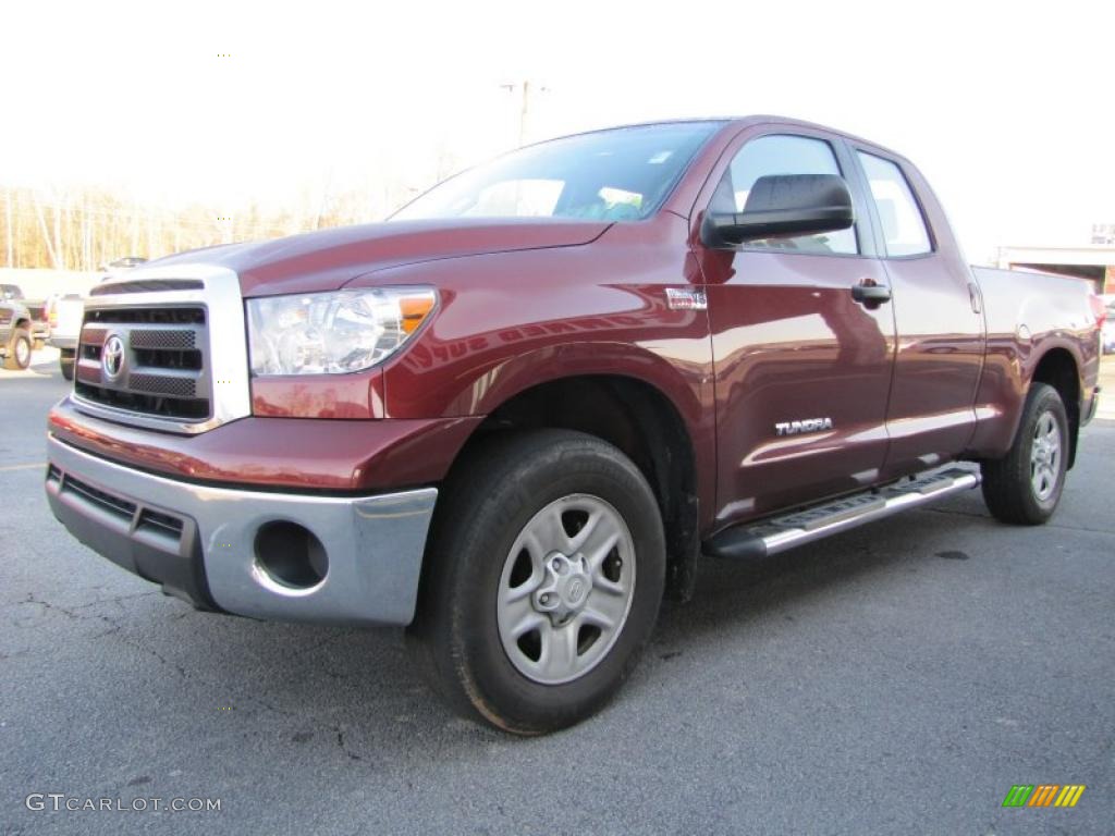 2010 Tundra Double Cab 4x4 - Salsa Red Pearl / Graphite Gray photo #3