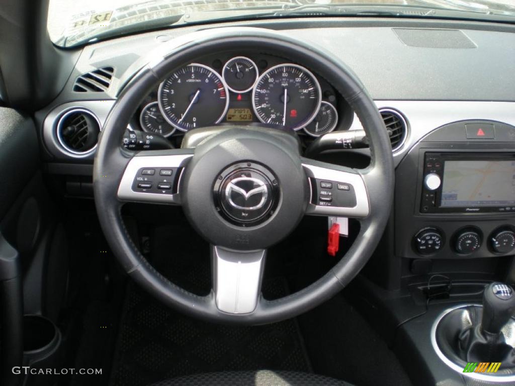 2007 Mazda MX-5 Miata Touring Roadster Black Steering Wheel Photo #46909130