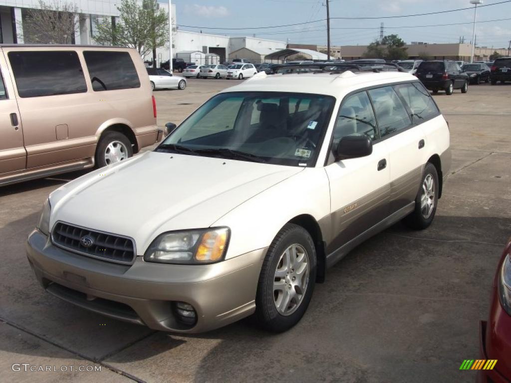 2003 Outback Wagon - White Frost Pearl / Beige photo #1