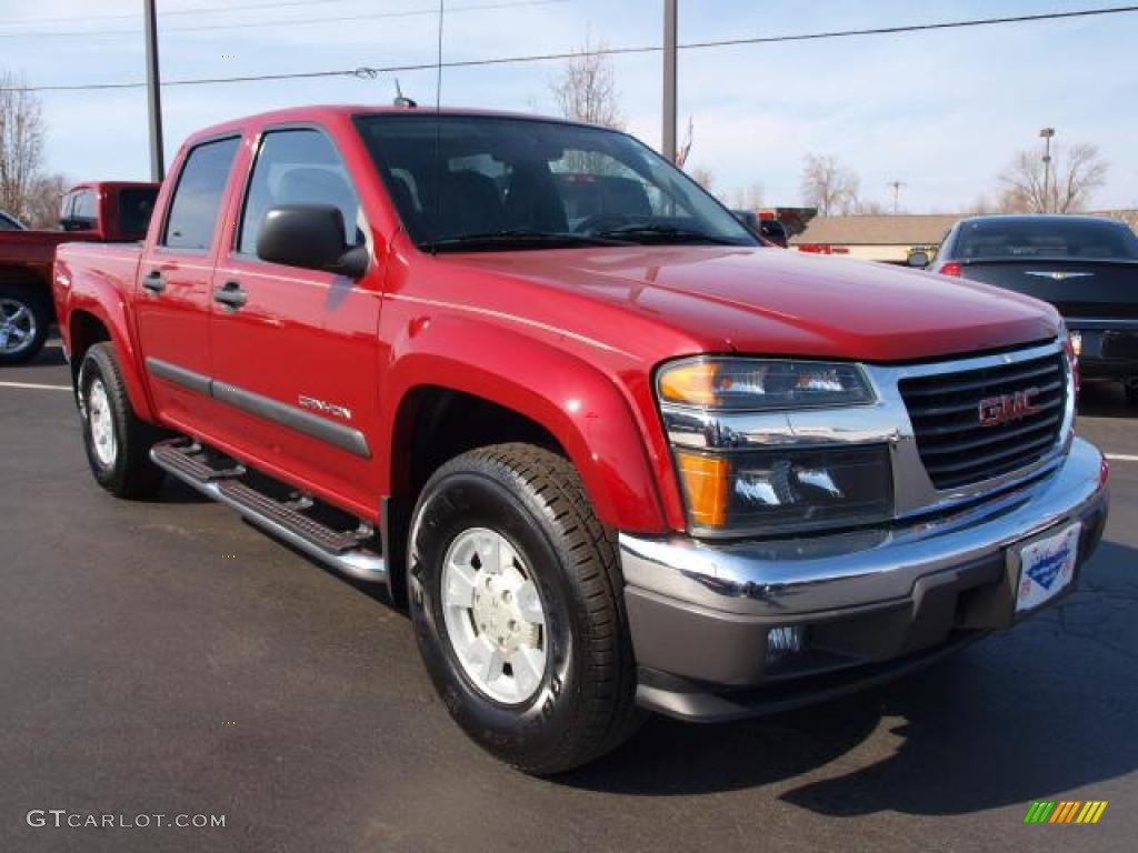 Cherry Red Metallic 2005 GMC Canyon SLE Crew Cab 4x4 Exterior Photo #46910669