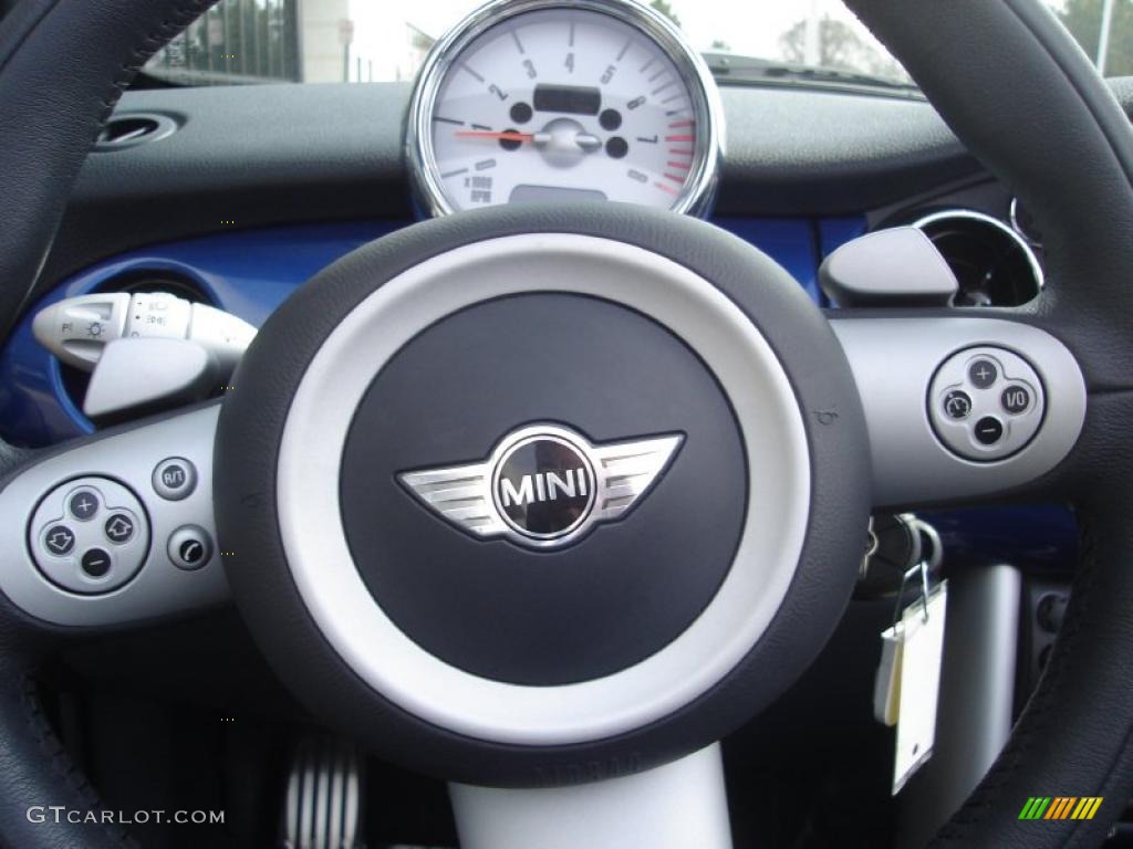 2007 Cooper S Convertible - Lightning Blue Metallic / Carbon Black/Black photo #17