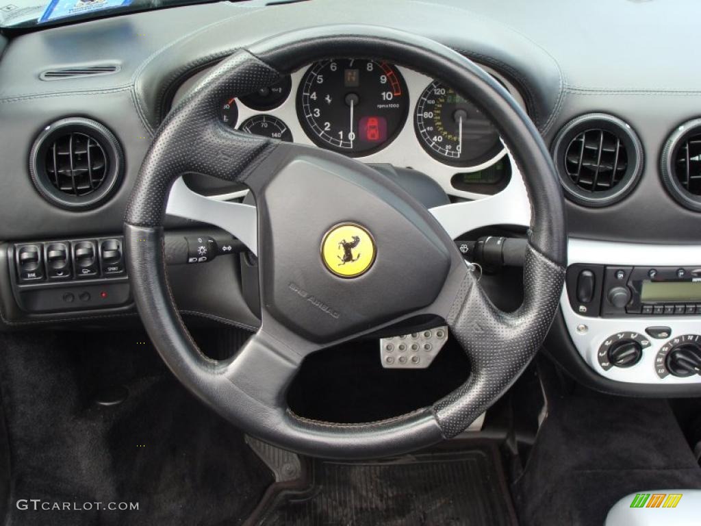 2001 Ferrari 360 Spider F1 Black Steering Wheel Photo #46914728