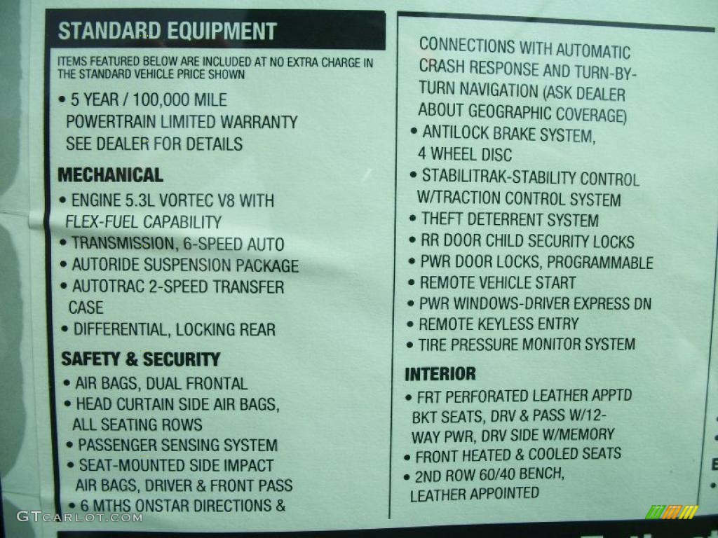 2011 Chevrolet Avalanche LTZ 4x4 Window Sticker Photo #46916657
