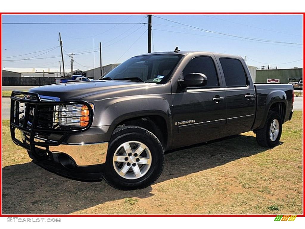 2008 Sierra 1500 SLT Crew Cab - Steel Gray Metallic / Light Cashmere photo #1