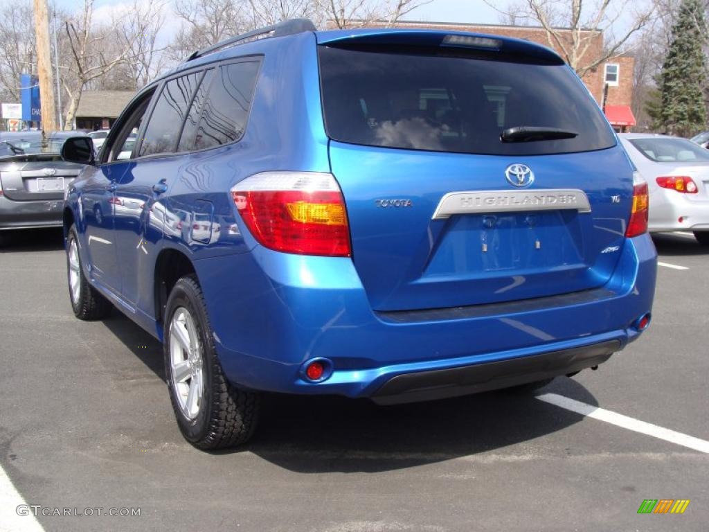 2008 Highlander 4WD - Blue Streak Metallic / Ash Gray photo #6