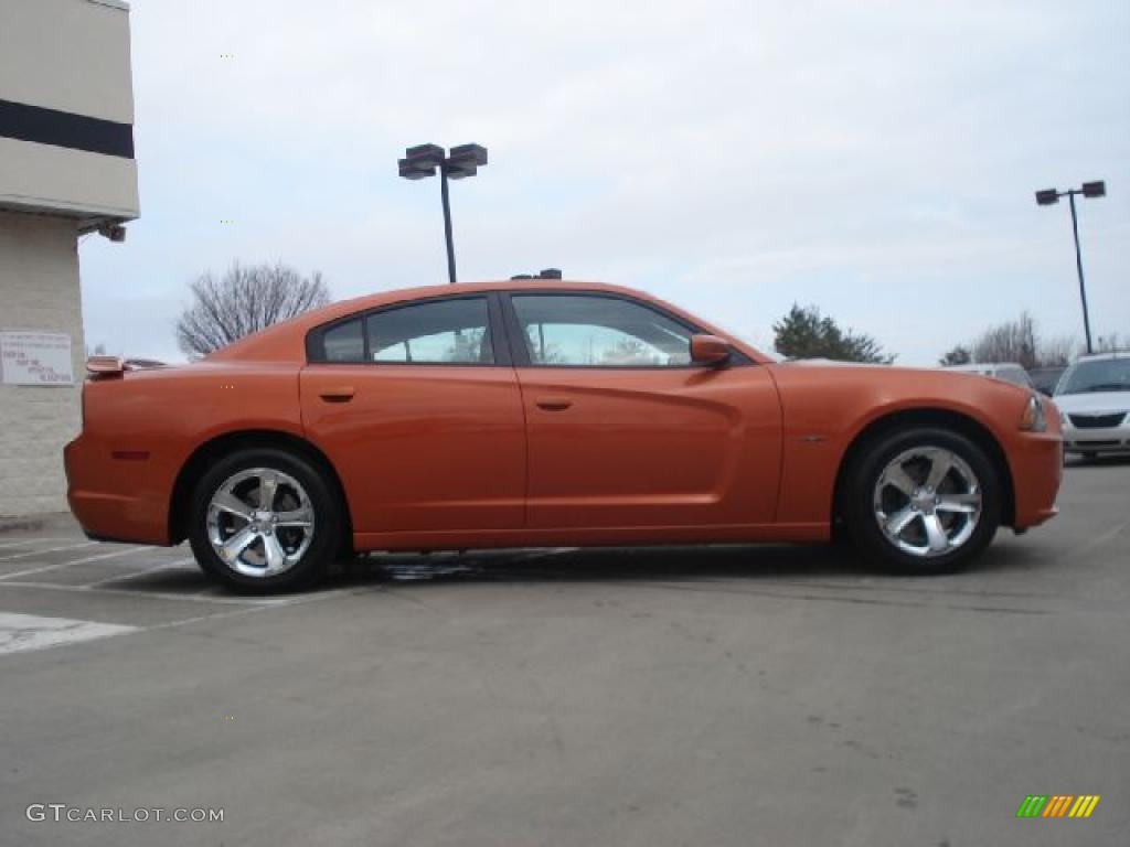 Toxic Orange Pearl 2011 Dodge Charger R/T Plus Exterior Photo #46920200