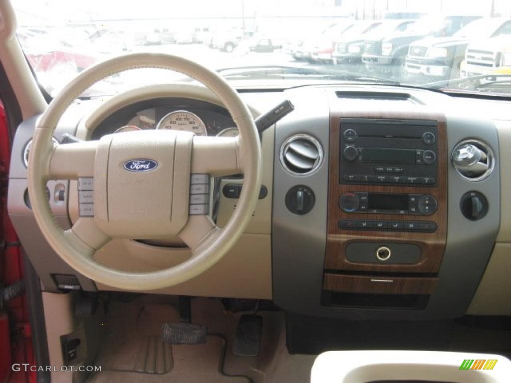 2004 F150 Lariat SuperCrew 4x4 - Bright Red / Tan photo #4