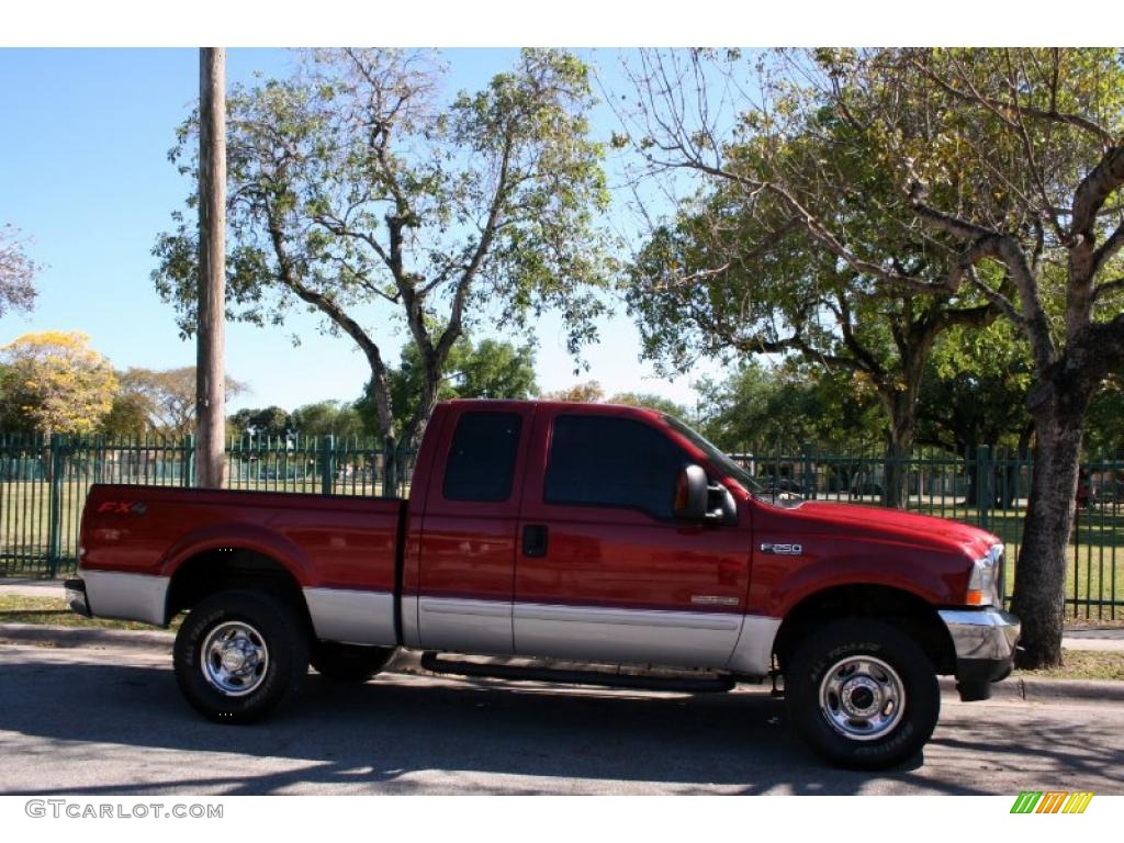 2003 F250 Super Duty FX4 SuperCab 4x4 - Toreador Red Metallic / Medium Flint Grey photo #11