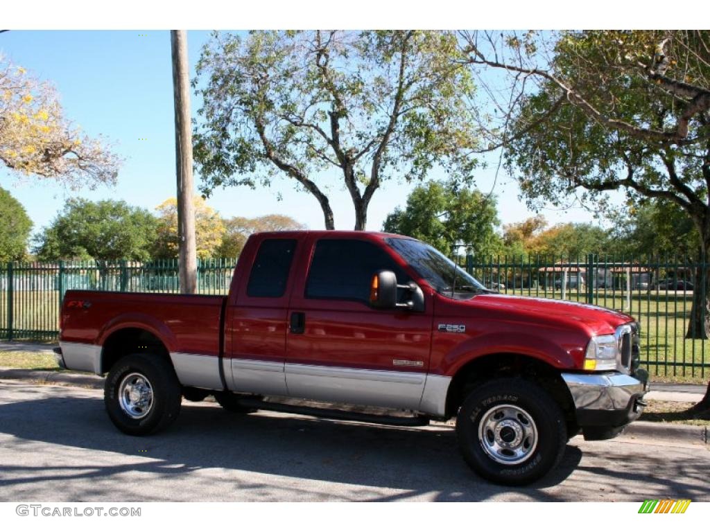 2003 F250 Super Duty FX4 SuperCab 4x4 - Toreador Red Metallic / Medium Flint Grey photo #12