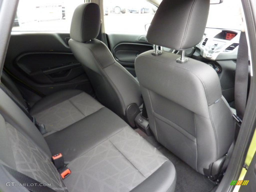 2011 Fiesta SES Hatchback - Lime Squeeze Metallic / Charcoal Black/Blue Cloth photo #15