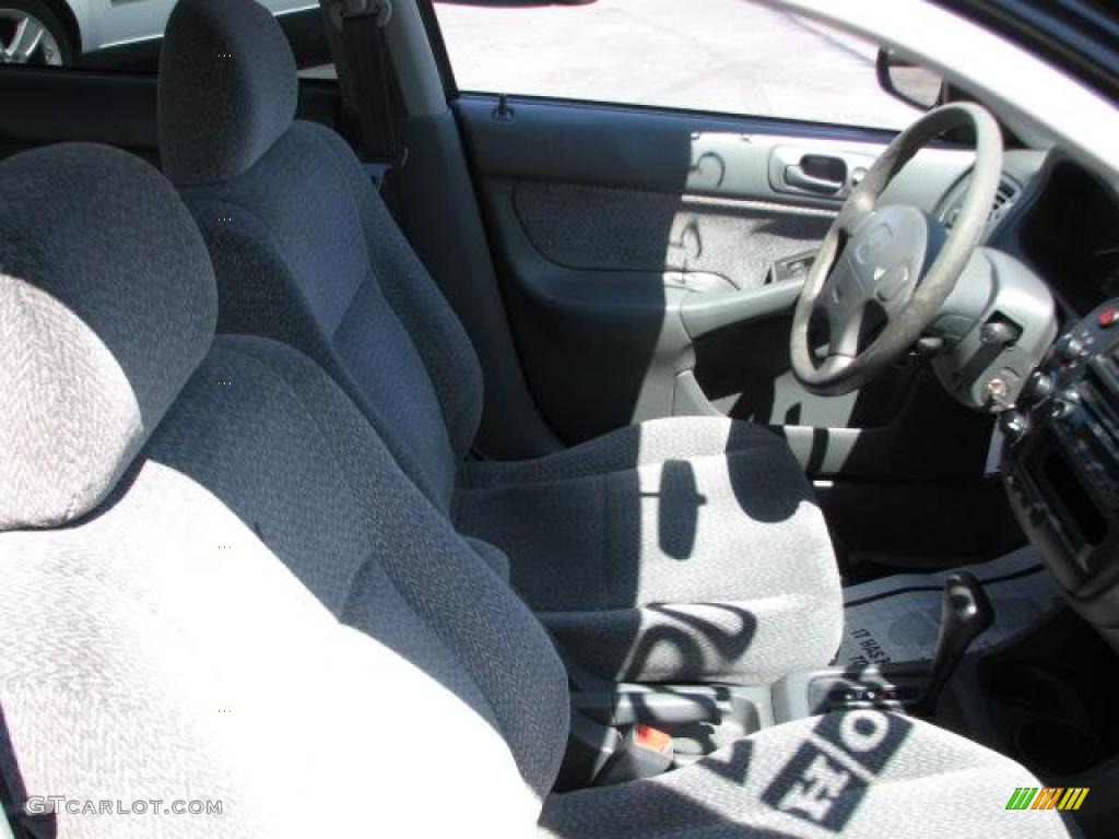 2000 Civic LX Sedan - Flamenco Black Pearl / Gray photo #15