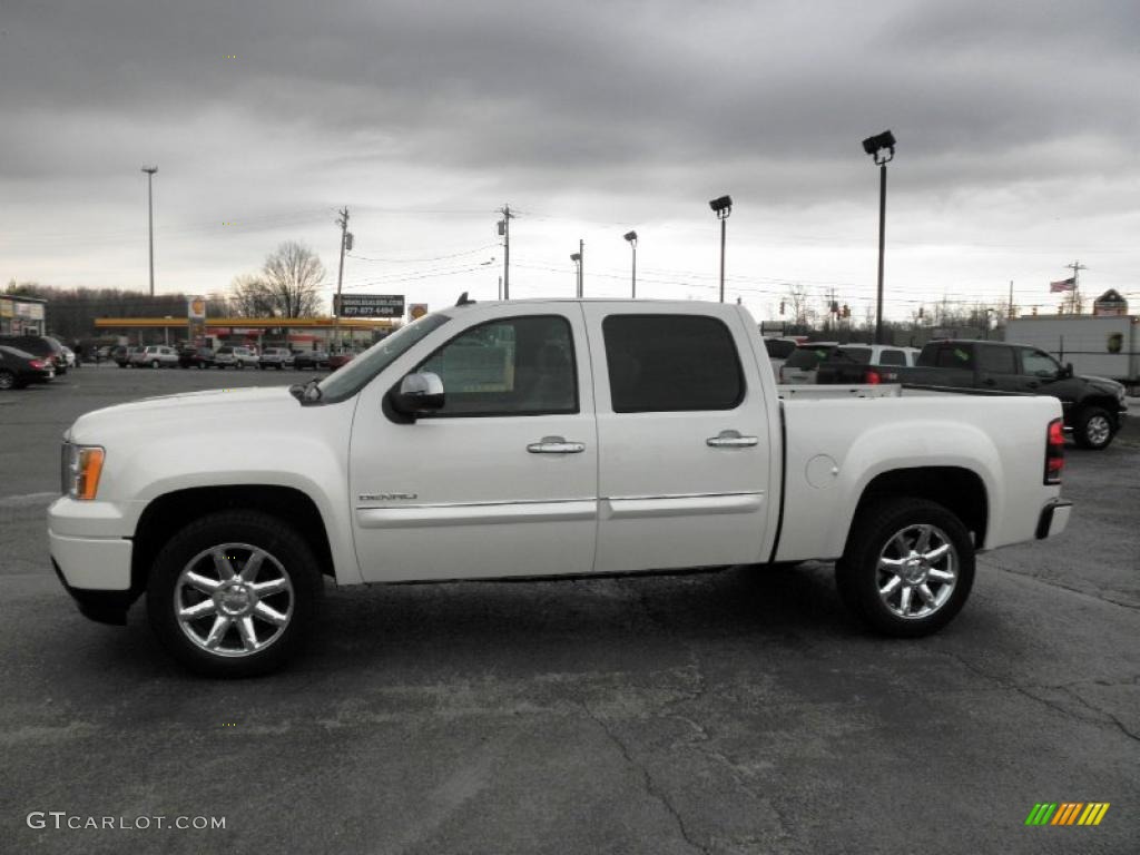White Diamond Tricoat 2011 GMC Sierra 1500 Denali Crew Cab 4x4 Exterior Photo #46931063