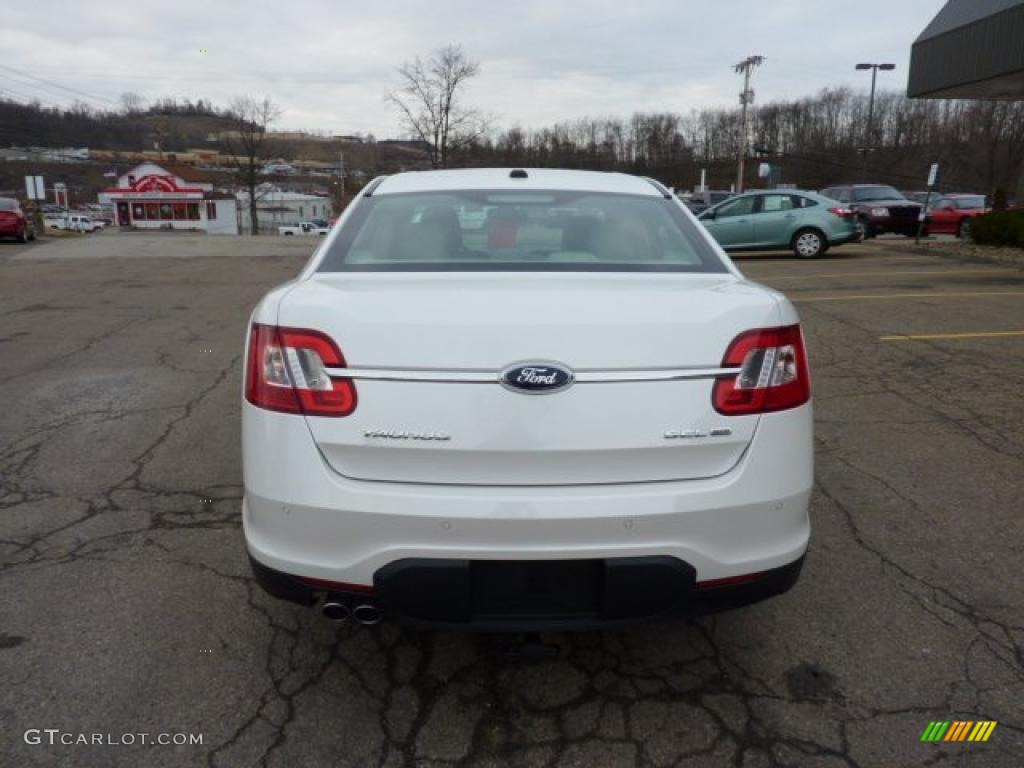 2010 Taurus SEL AWD - White Suede Metallic / Light Stone photo #3