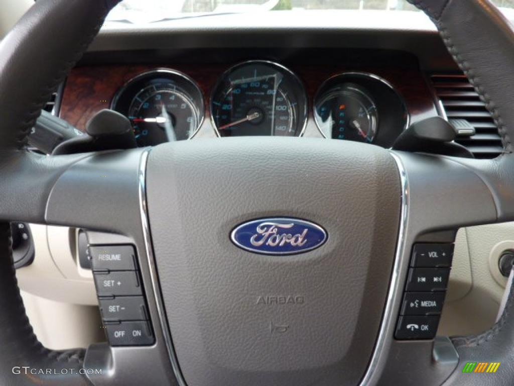 2010 Ford Taurus SEL AWD Light Stone Steering Wheel Photo #46931447