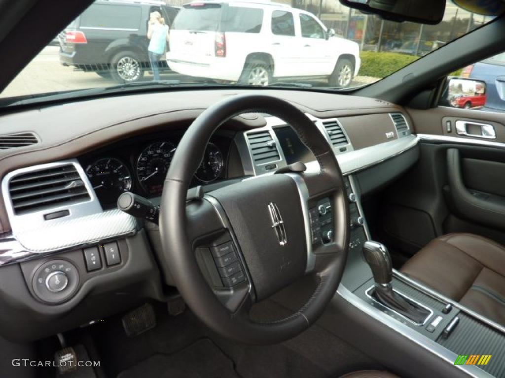 2010 Lincoln MKS EcoBoost AWD Sienna/Charcoal Steering Wheel Photo #46932101