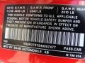 Info Tag of 2004 9-3 Arc Convertible