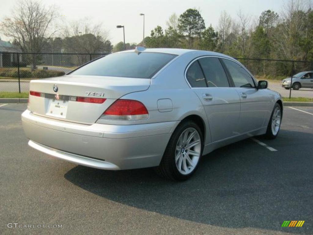 2004 7 Series 745i Sedan - Titanium Silver Metallic / Black/Black photo #2