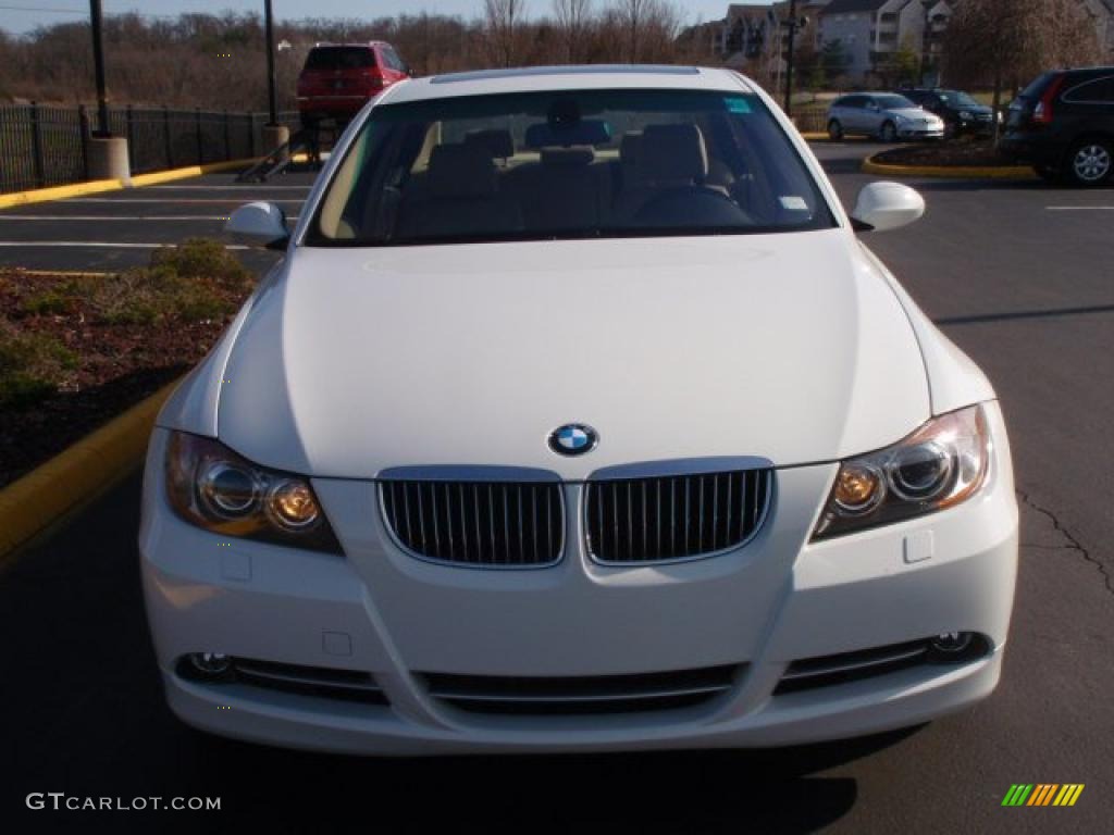 2008 3 Series 335xi Sedan - Alpine White / Beige photo #2