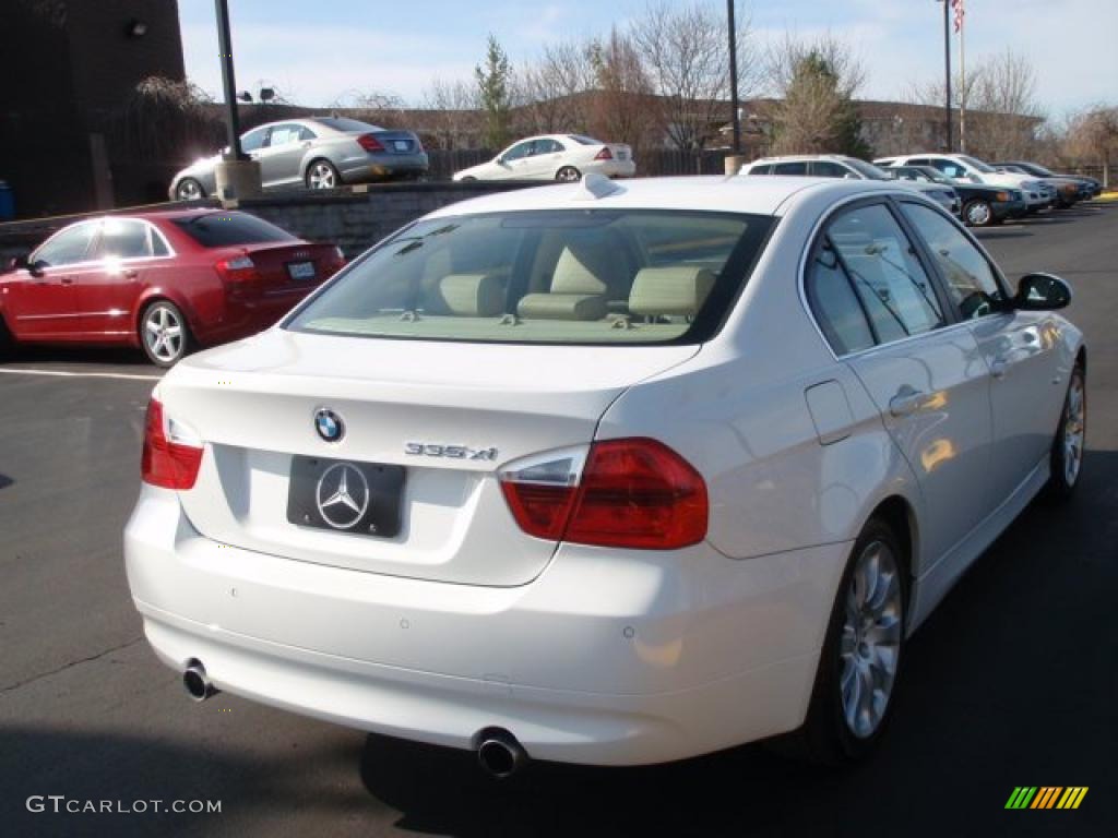 2008 3 Series 335xi Sedan - Alpine White / Beige photo #6