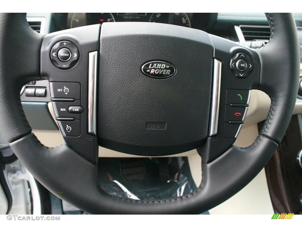 2011 Land Rover Range Rover Sport HSE Ocean Blue/Ivory Steering Wheel Photo #46938879