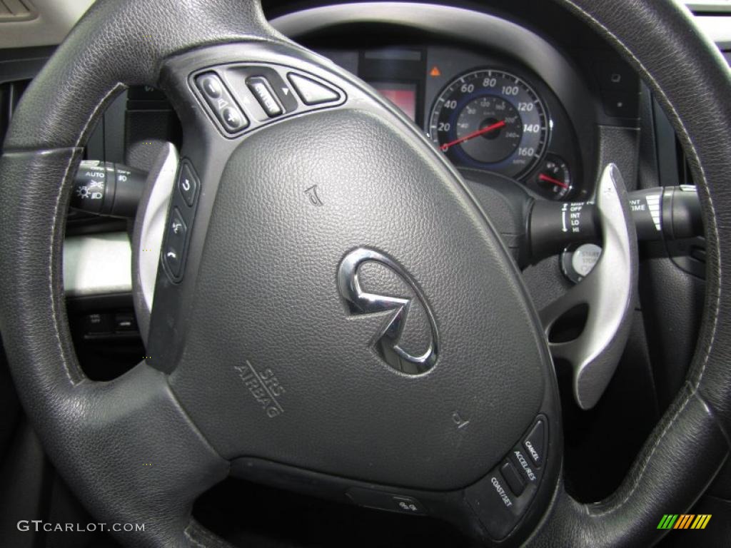 2007 Infiniti G 35 S Sport Sedan Graphite Black Steering Wheel Photo #46939428
