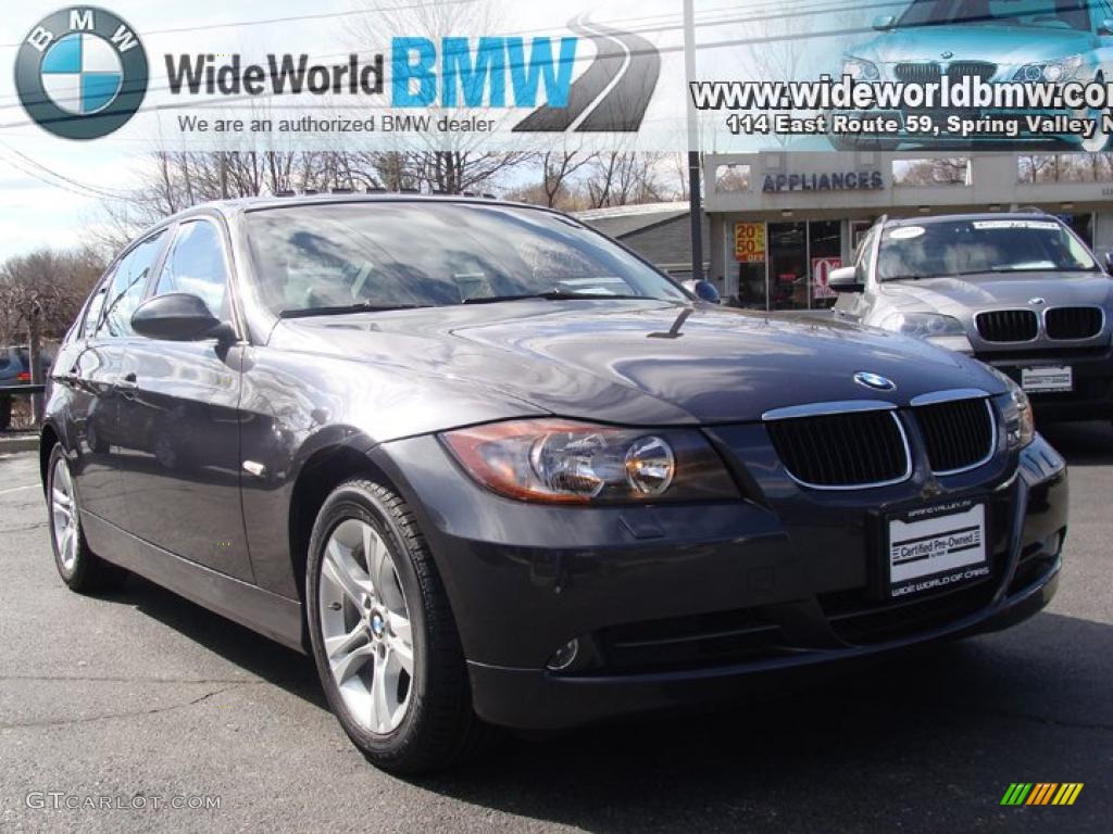 2008 3 Series 328xi Sedan - Sparkling Graphite Metallic / Black photo #3