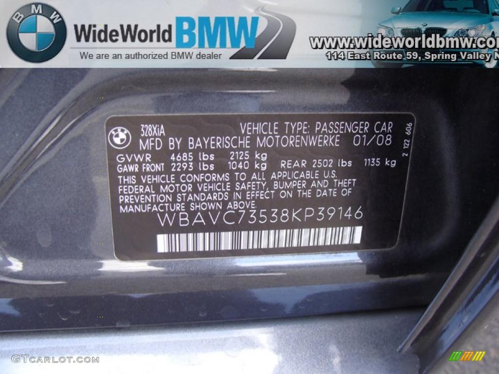 2008 3 Series 328xi Sedan - Sparkling Graphite Metallic / Black photo #15