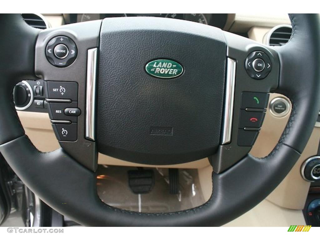 2011 Land Rover LR4 HSE LUX Almond/Nutmeg Steering Wheel Photo #46940139
