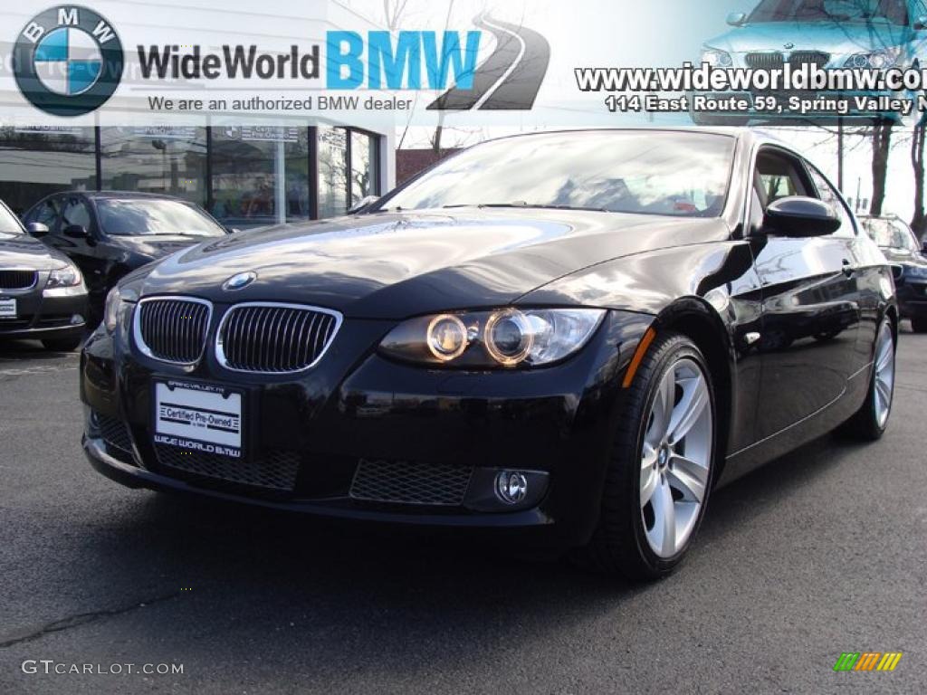 2007 3 Series 335i Coupe - Jet Black / Cream Beige photo #1