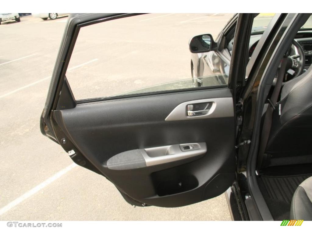 2008 Subaru Impreza WRX STi Carbon Black/Graphite Gray Alcantara Door Panel Photo #46941435