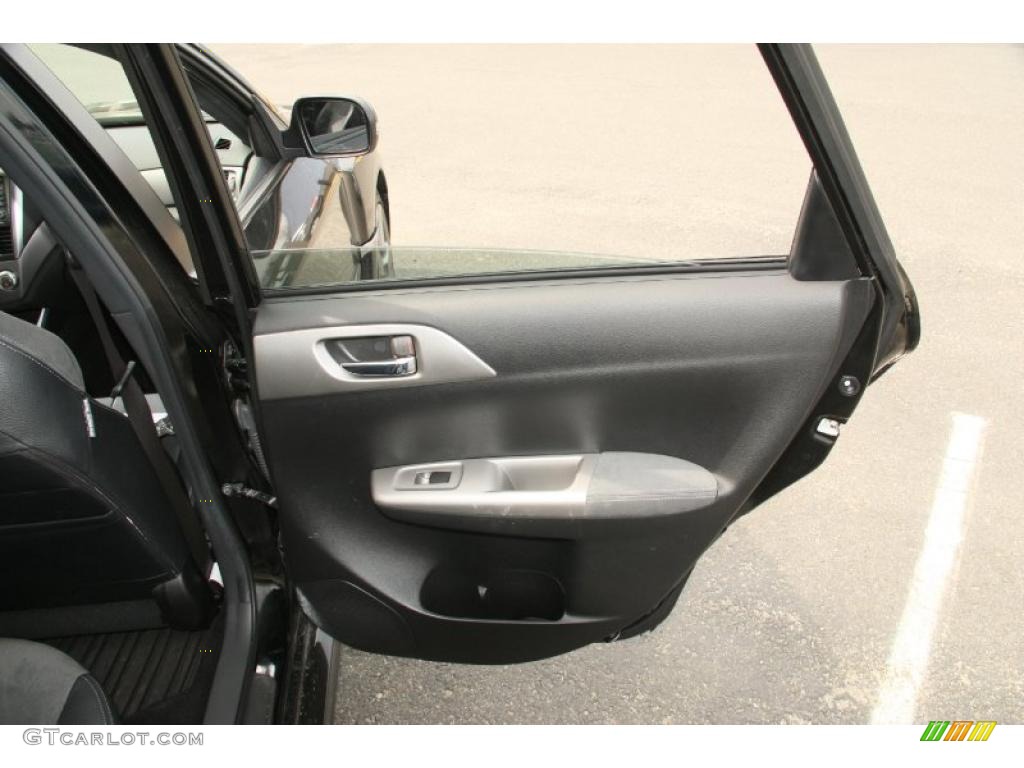 2008 Subaru Impreza WRX STi Carbon Black/Graphite Gray Alcantara Door Panel Photo #46941447