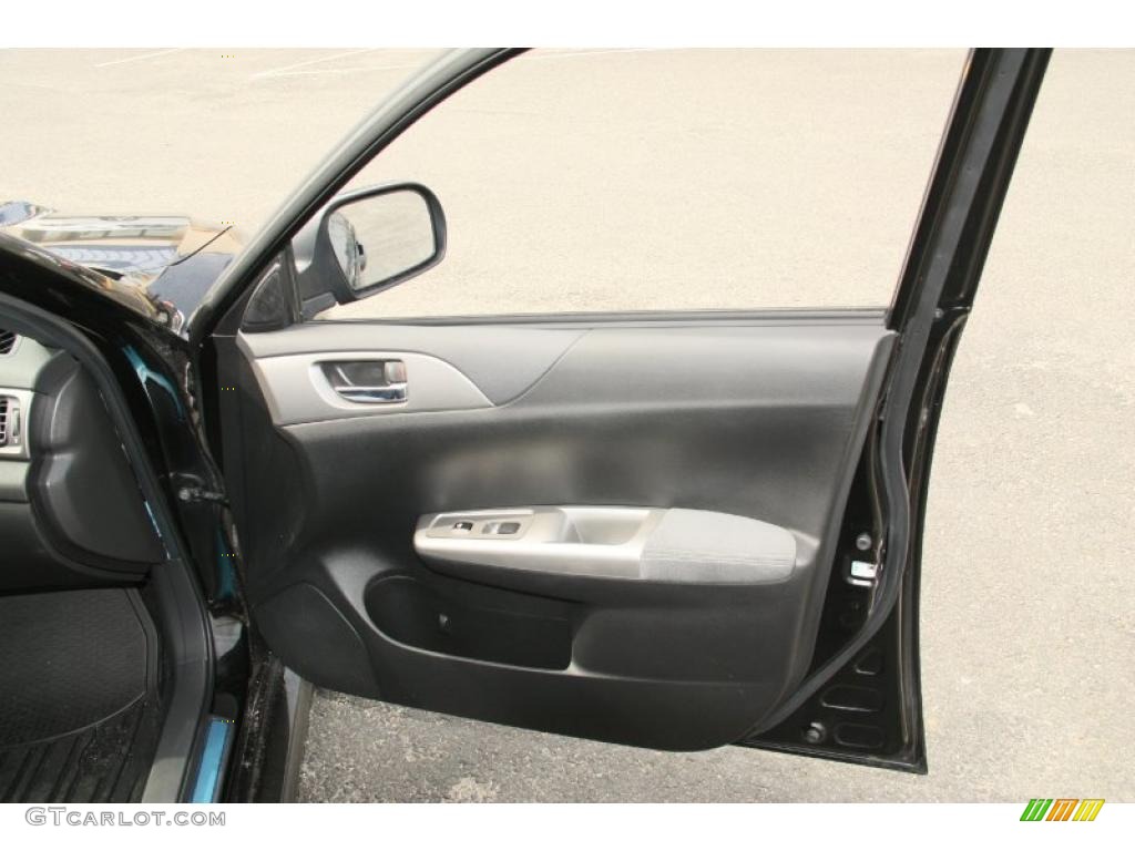 2008 Subaru Impreza WRX STi Carbon Black/Graphite Gray Alcantara Door Panel Photo #46941462