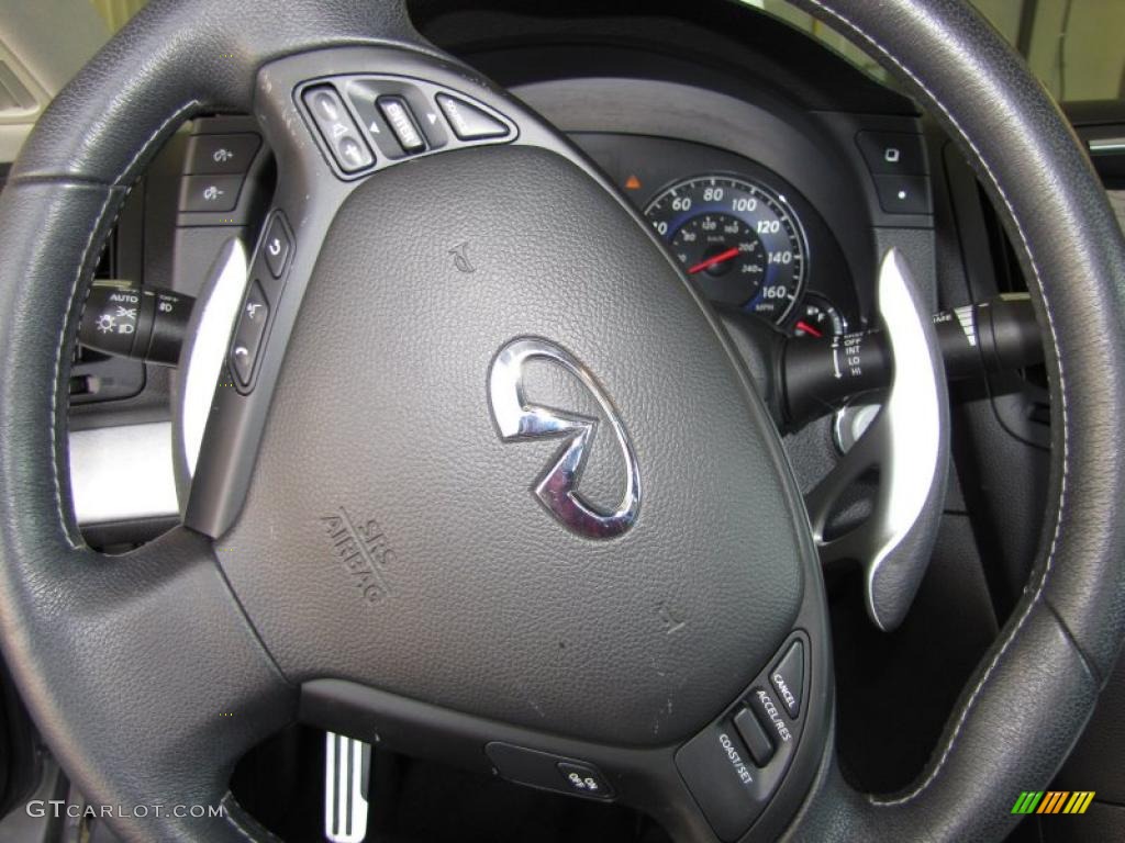 2008 Infiniti G 37 S Sport Coupe Graphite Steering Wheel Photo #46941828