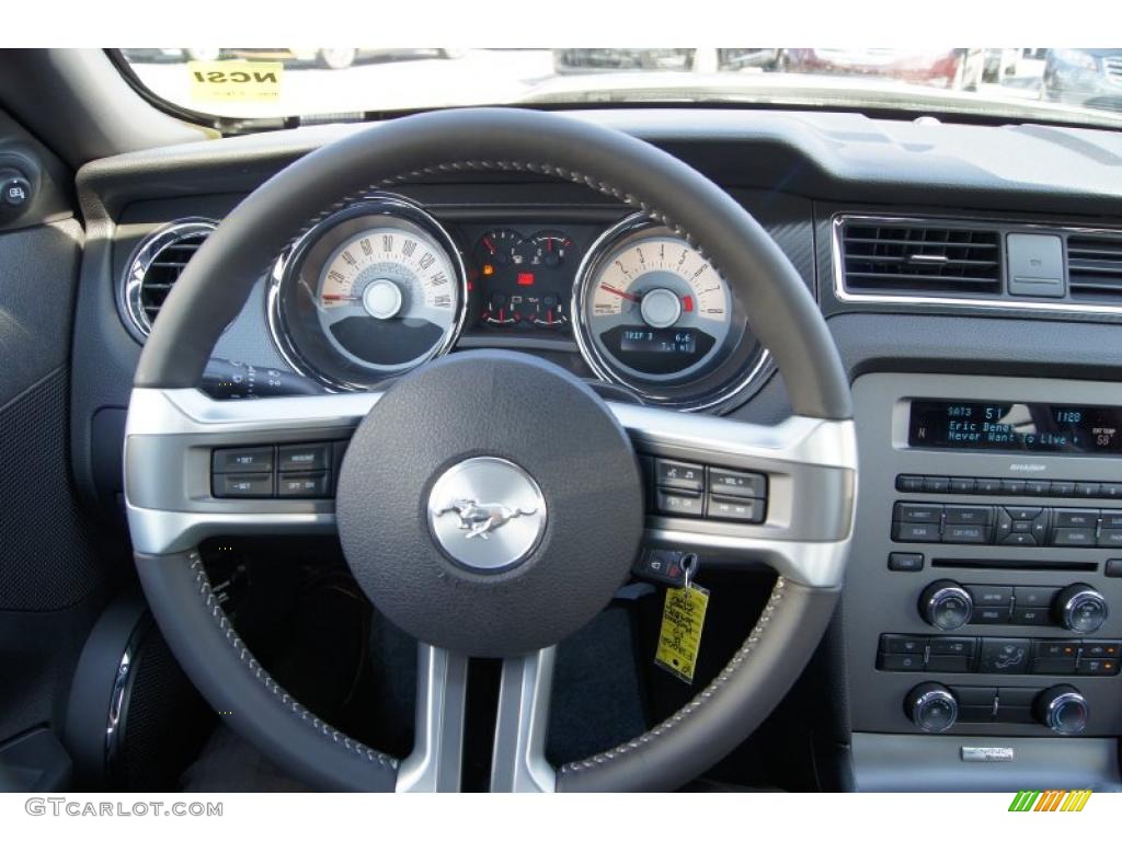 2012 Ford Mustang C/S California Special Coupe Charcoal Black/Carbon Black Steering Wheel Photo #46943481