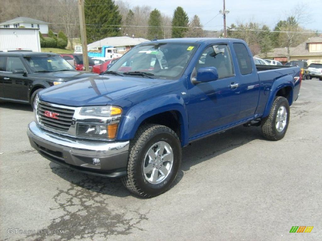 Navy Blue 2011 GMC Canyon SLE Extended Cab 4x4 Exterior Photo #46947393