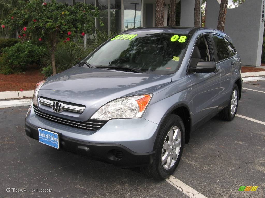 2008 CR-V EX 4WD - Glacier Blue Metallic / Gray photo #4
