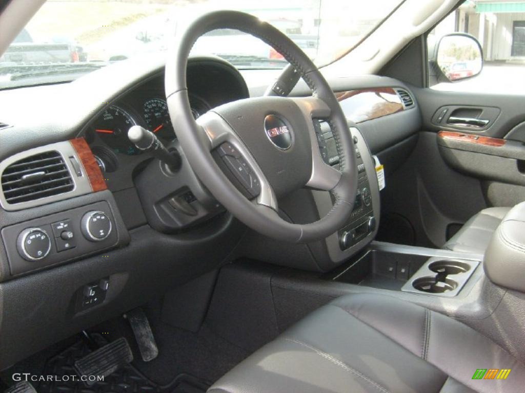 Ebony Interior 2011 GMC Sierra 2500HD SLT Extended Cab 4x4 Photo #46948407