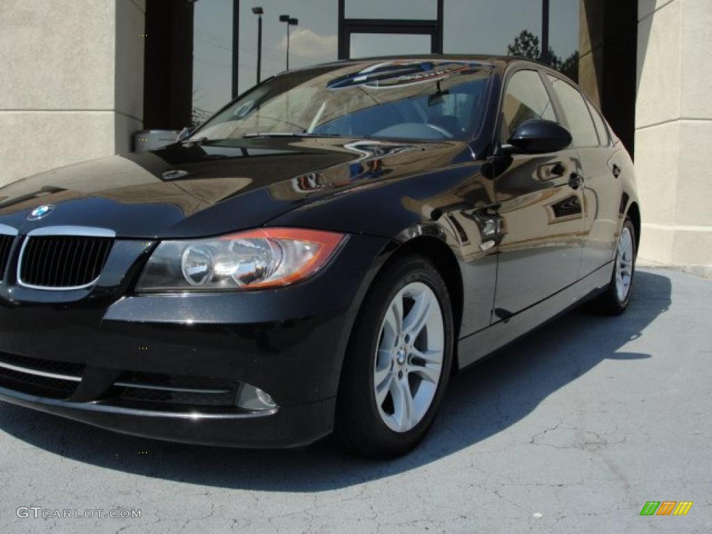 2008 3 Series 328i Sedan - Black Sapphire Metallic / Black photo #4