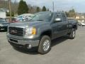 2011 Gray Green Metallic GMC Sierra 2500HD SLT Extended Cab 4x4  photo #3