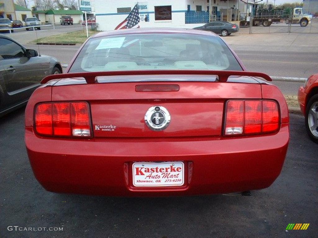2006 Mustang V6 Deluxe Coupe - Redfire Metallic / Light Parchment photo #5