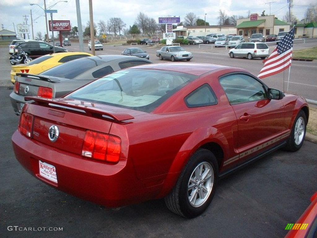 2006 Mustang V6 Deluxe Coupe - Redfire Metallic / Light Parchment photo #6