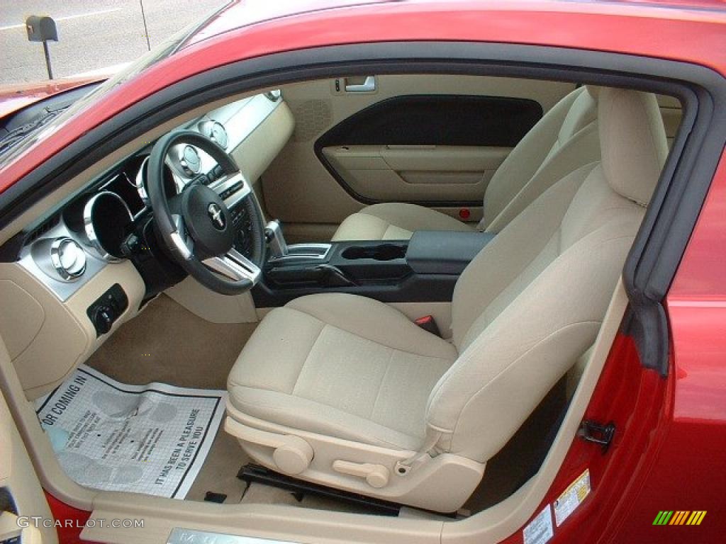 2006 Mustang V6 Deluxe Coupe - Redfire Metallic / Light Parchment photo #8