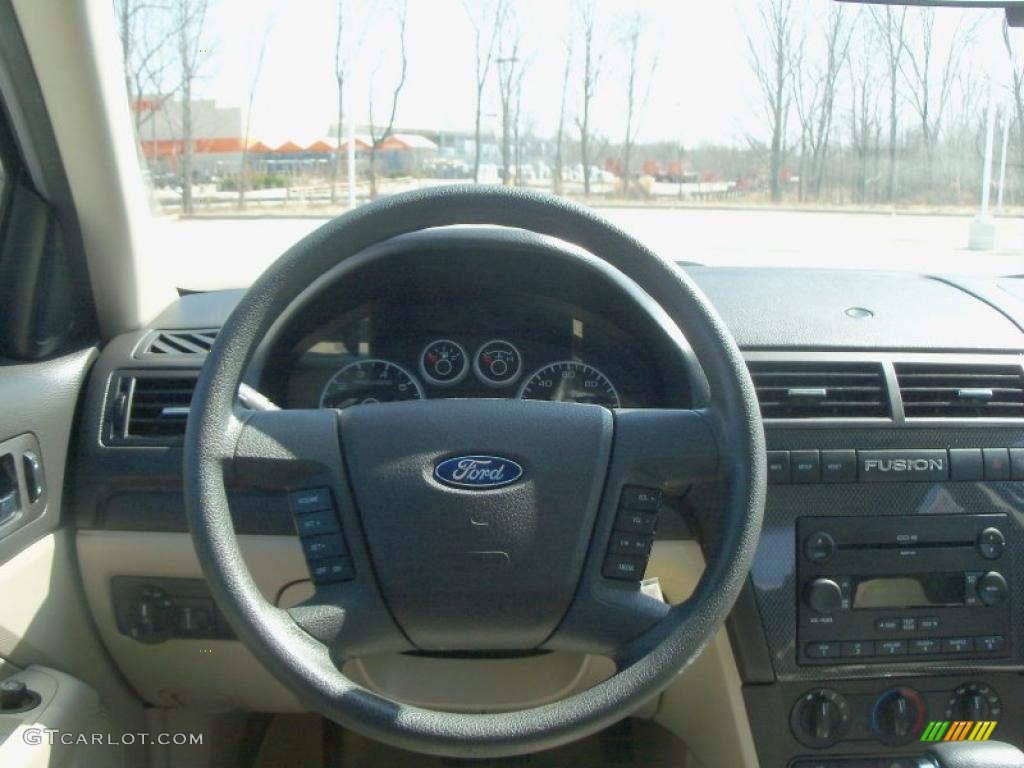 2007 Ford Fusion SE Light Stone Steering Wheel Photo #46951683